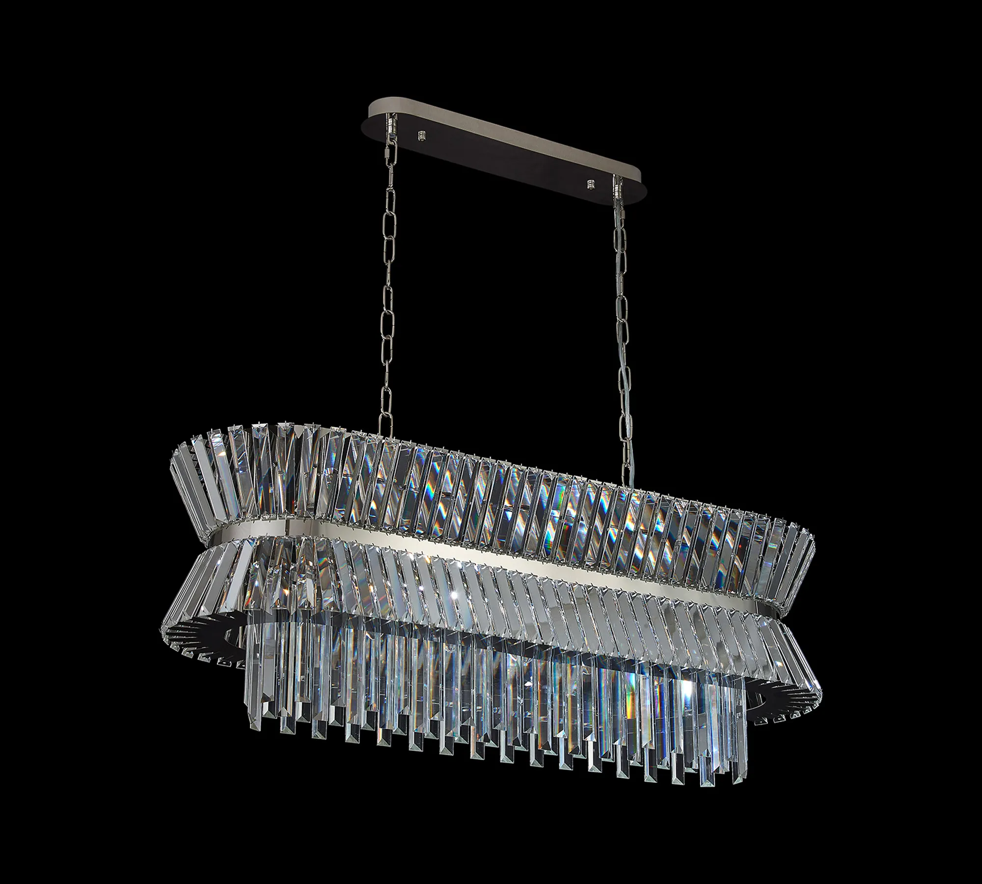 Vienna Polished Nickel Crystal Ceiling Lights Diyas Statement Crystal Fittings